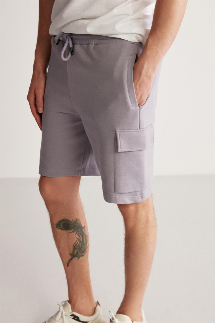 LIONEL Örme  Mor Tekli Şort