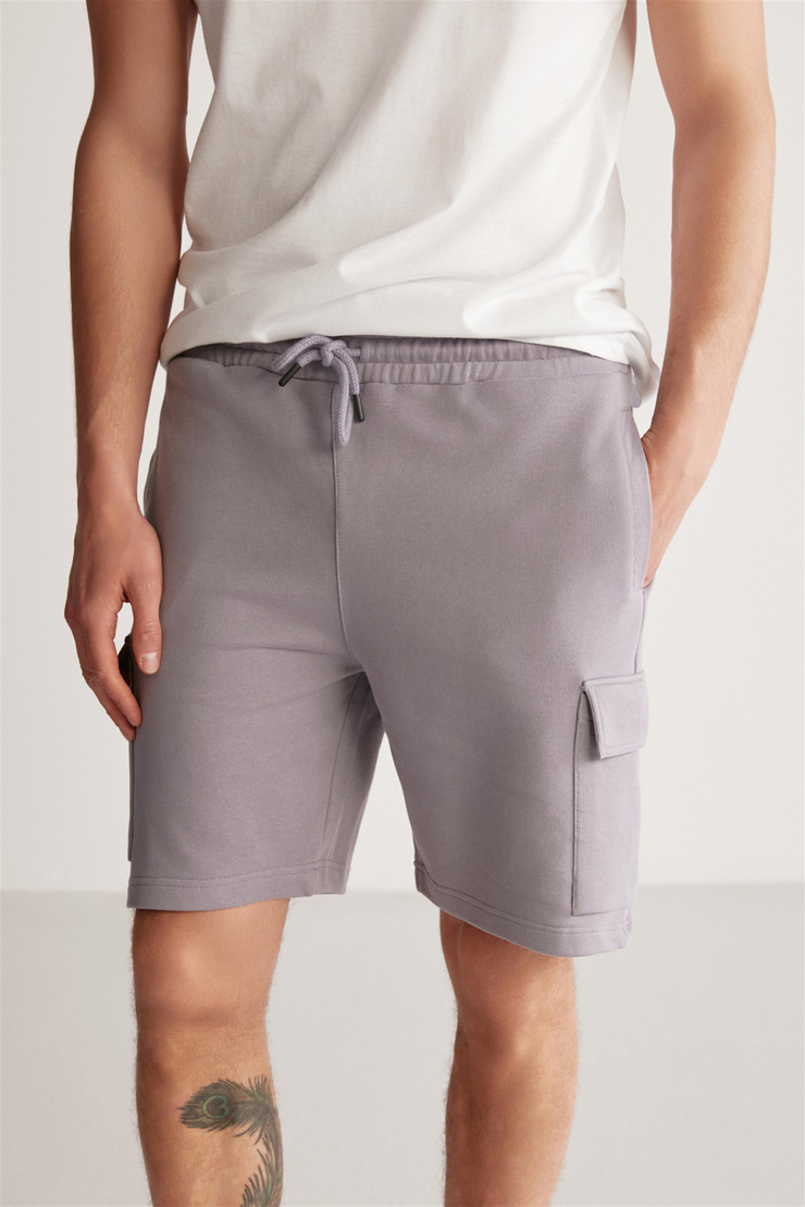 LIONEL Örme  Mor Tekli Şort