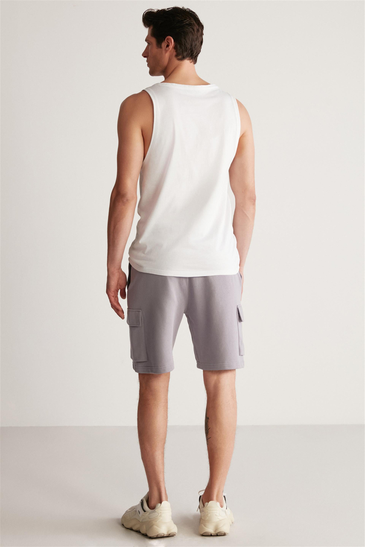 LIONEL Örme  Mor Tekli Şort