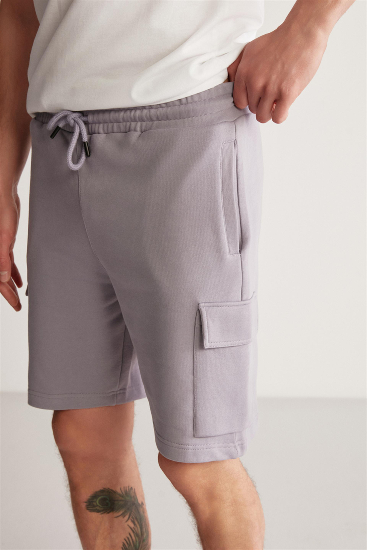 LIONEL Örme  Mor Tekli Şort