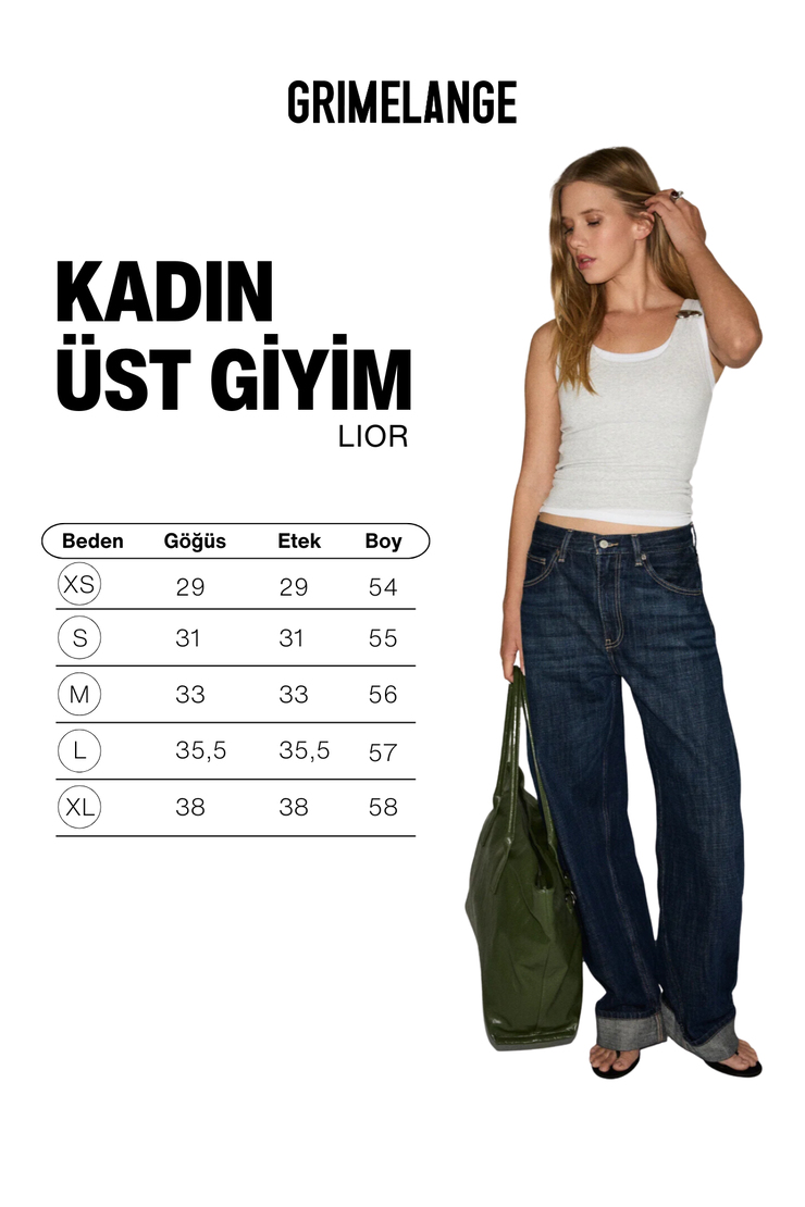LIOR Kadın Yumuşak Ve Esnek Kumaşlı Çift Kıyafetli Toka Detaylı Grimelanj - Beyaz Atlet Bluz