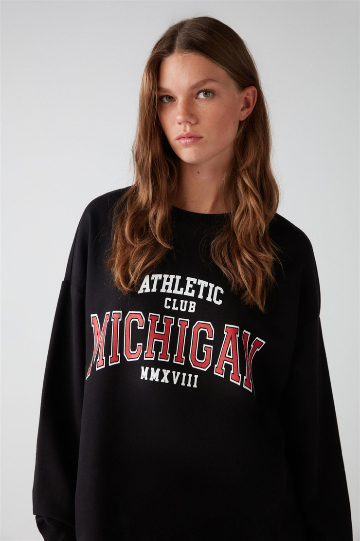 LIZA Örme Relaxed Siyah  Sweatshirt