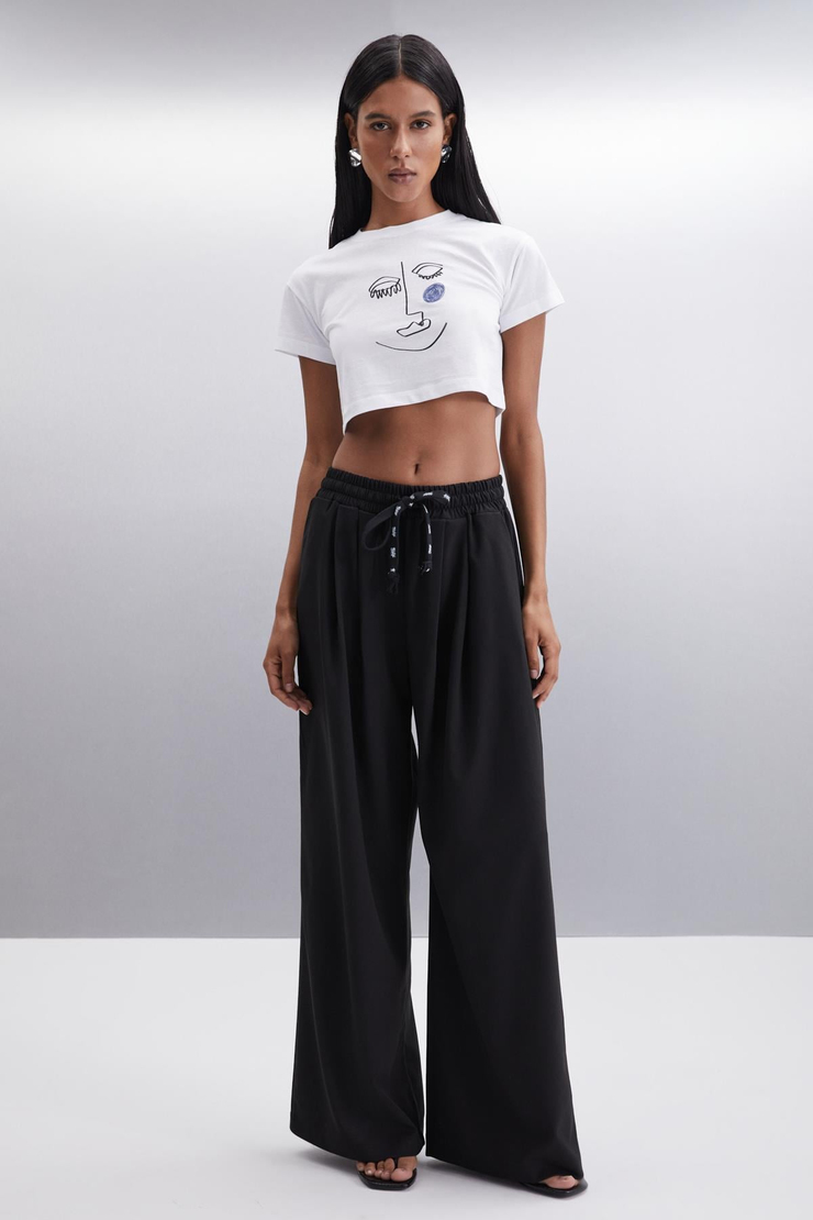 LIZET Regular Regular Siyah Tekli Pantolon
