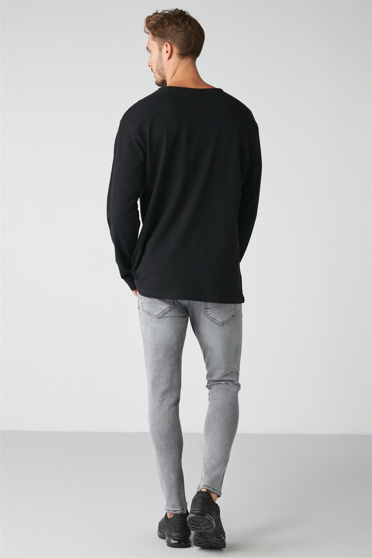 LORENZO Örme Regular Siyah  Sweatshirt