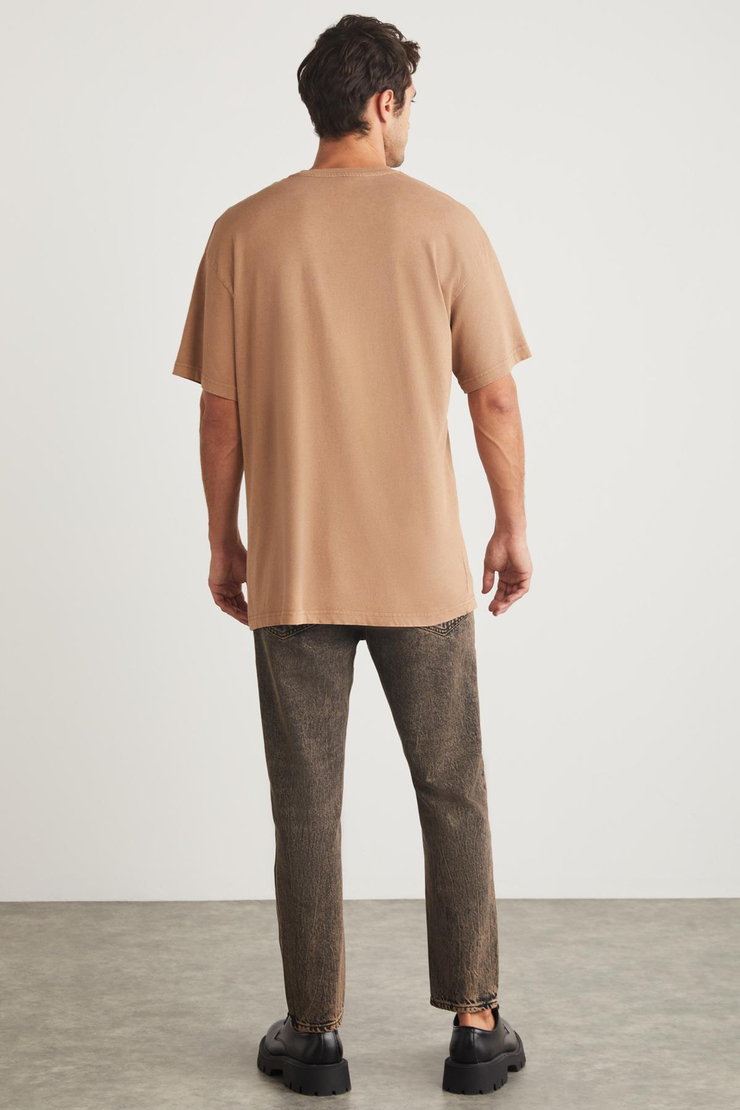 LOUİS Basic Relaxed Vizon Tekli T-Shirt