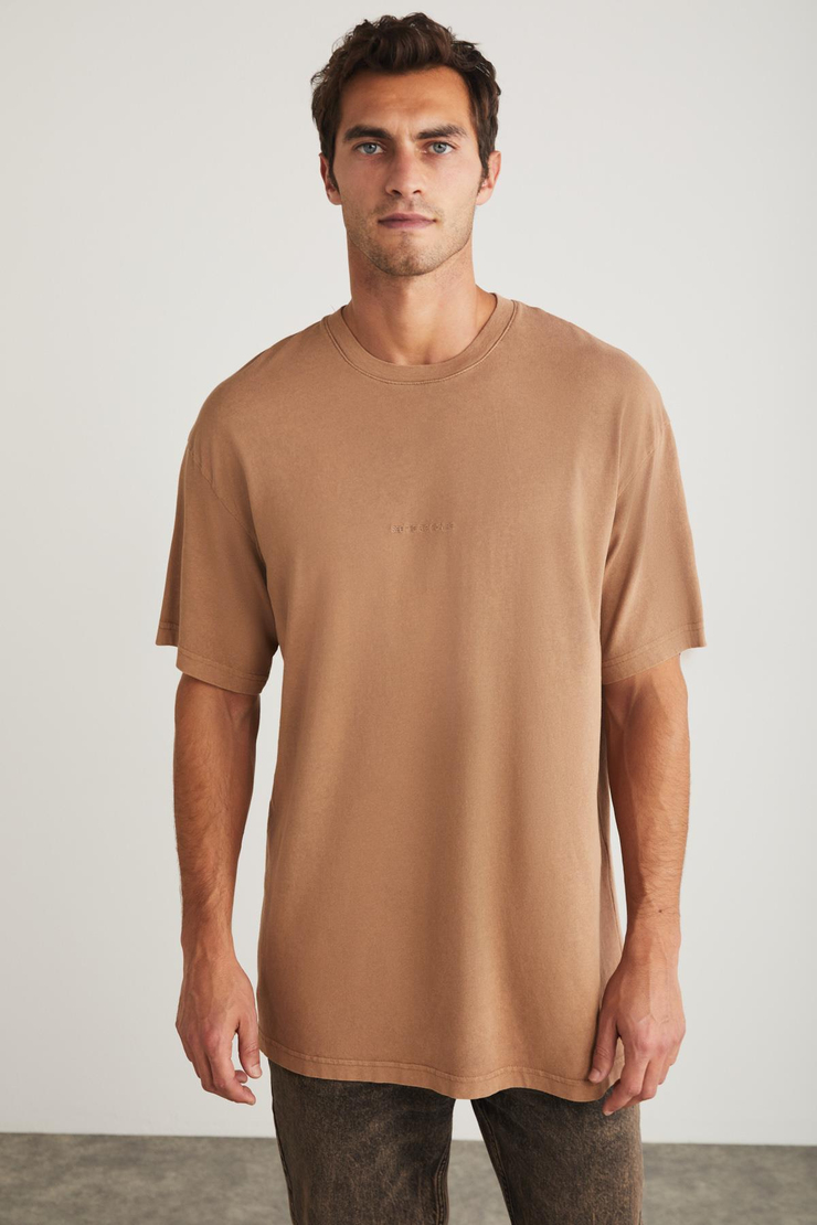 LOUİS Basic Relaxed Vizon Tekli T-Shirt