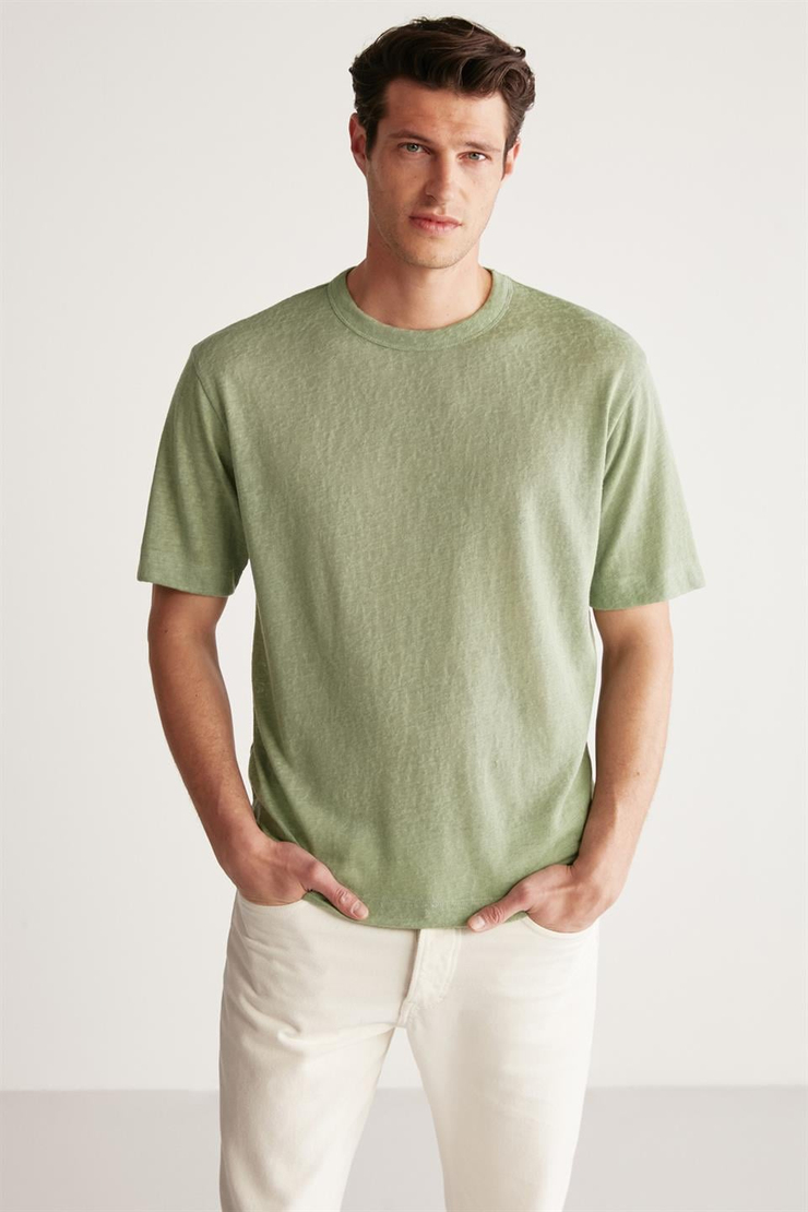LUCAS Örme Regular Yeşil Tekli T-Shirt