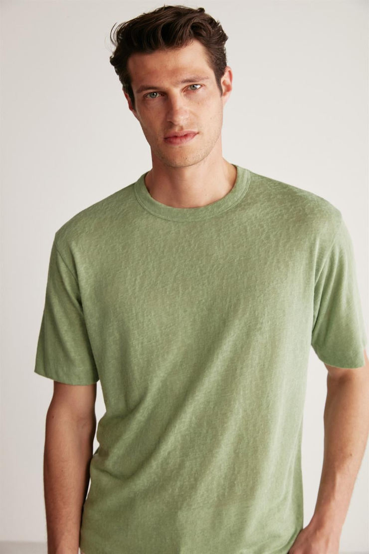 LUCAS Örme Regular Yeşil Tekli T-Shirt