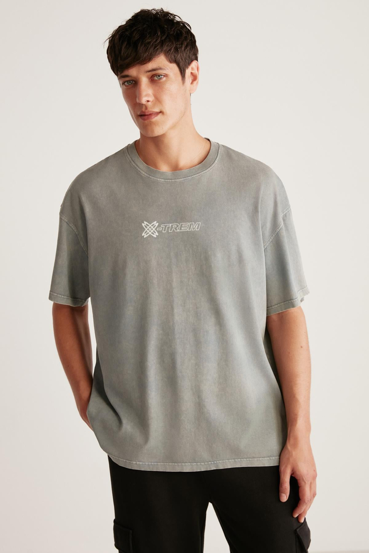 MACTAVISH  Oversize Gri  T-Shirt