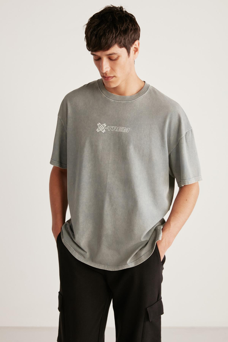 MACTAVISH  Oversize Gri  T-Shirt