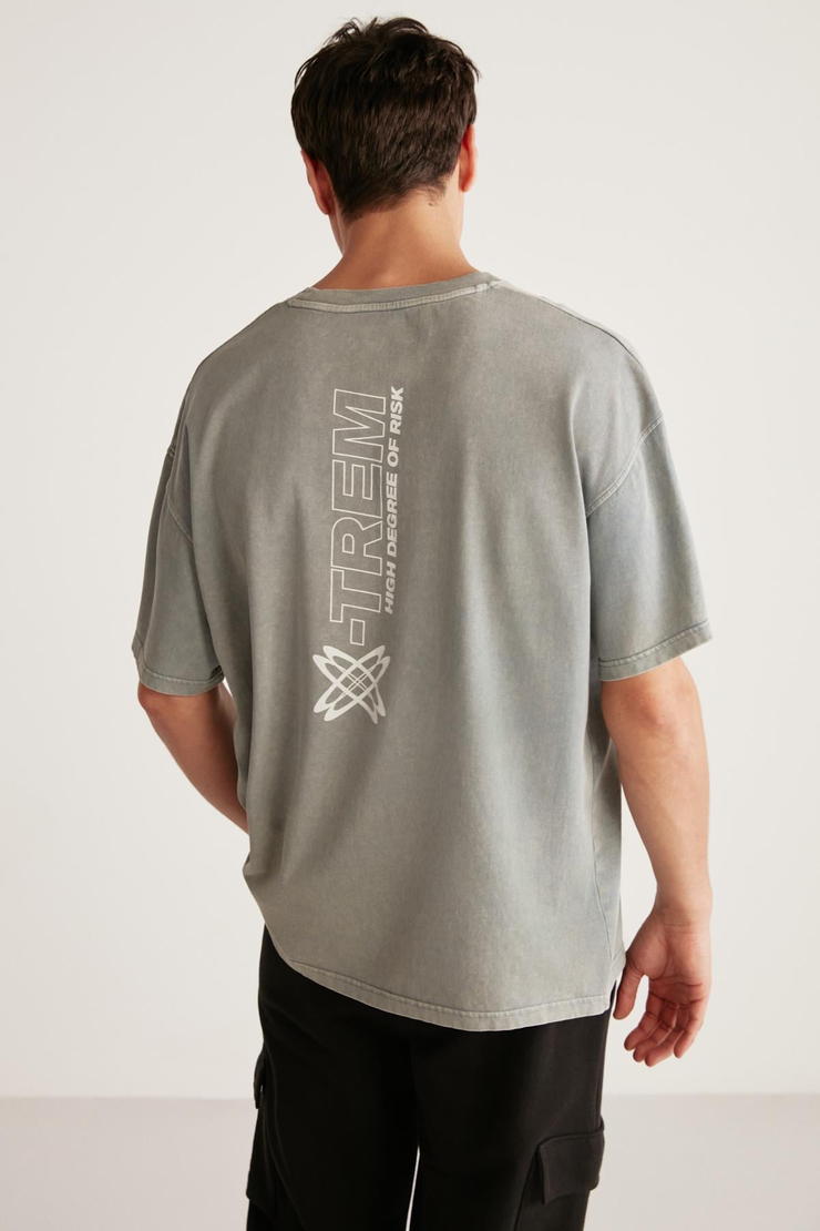 MACTAVISH  Oversize Gri  T-Shirt
