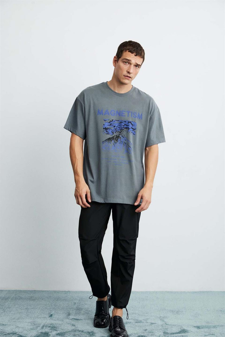 MADDOX Örme Oversize Gri  T-Shirt