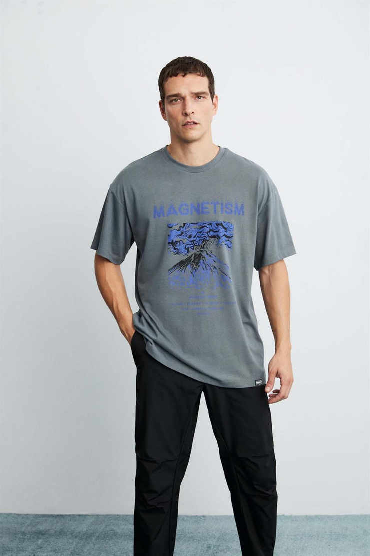 MADDOX Örme Oversize Gri  T-Shirt