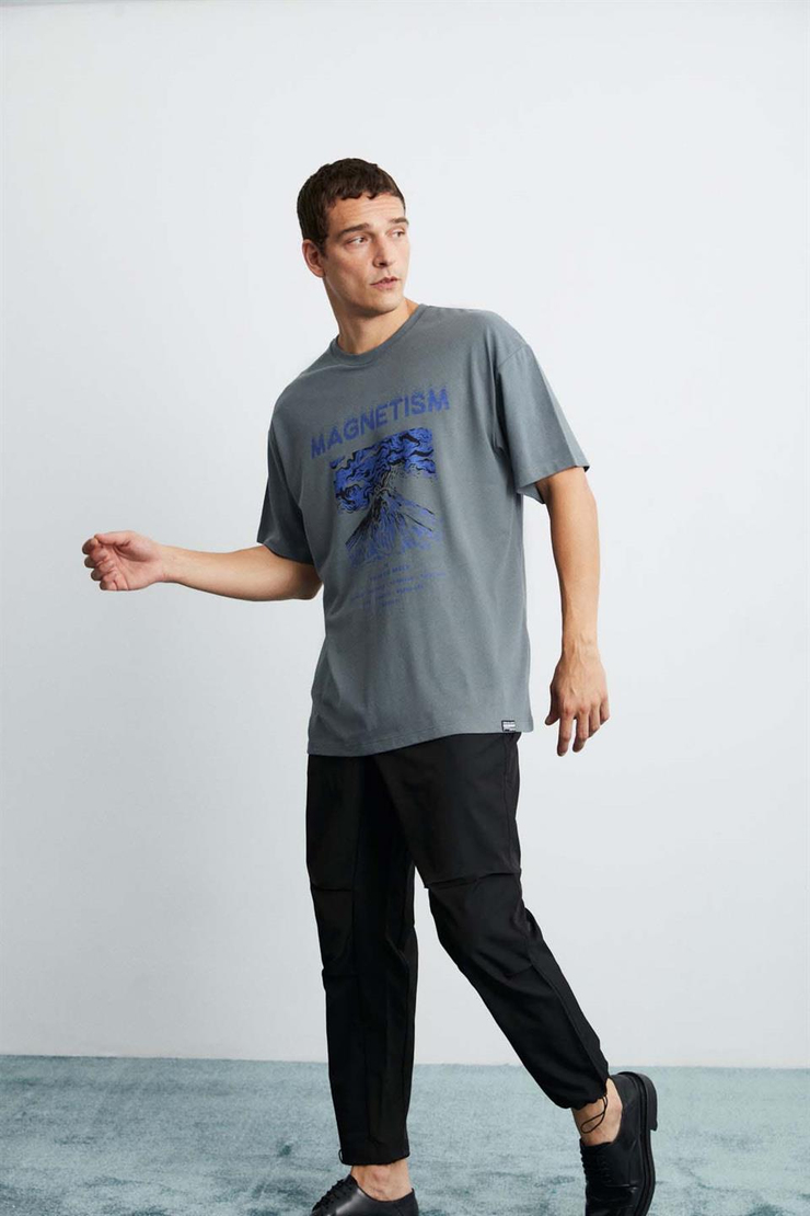 MADDOX Örme Oversize Gri  T-Shirt