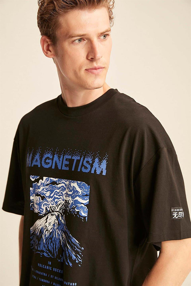 MADDOX Örme Oversize Siyah  T-Shirt