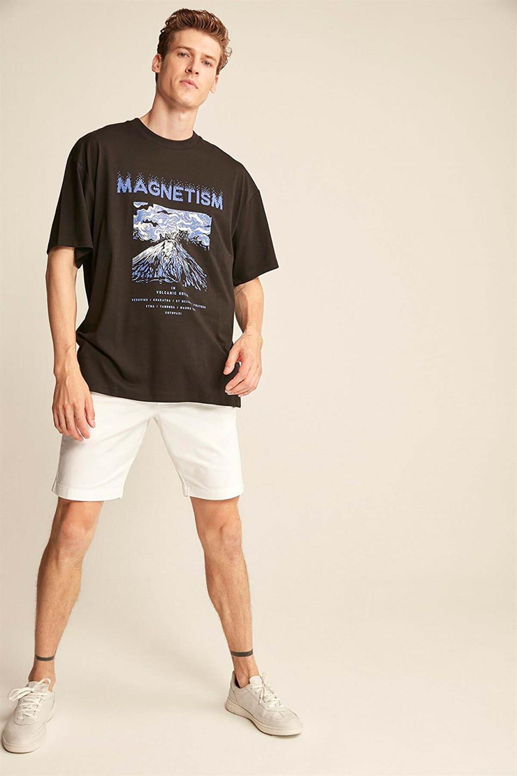MADDOX Örme Oversize Siyah  T-Shirt