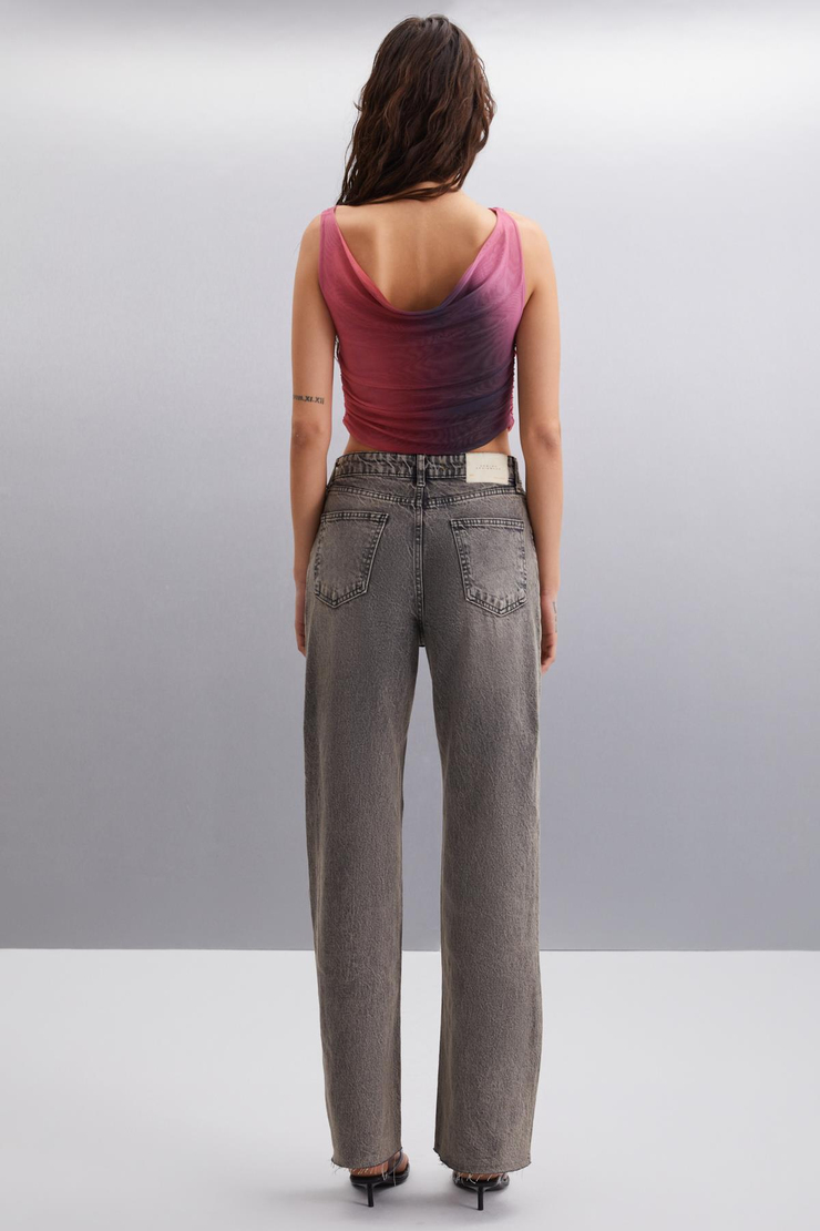 MAFALDA Basic Slim Kırmızı - Siyah Tekli Bluz