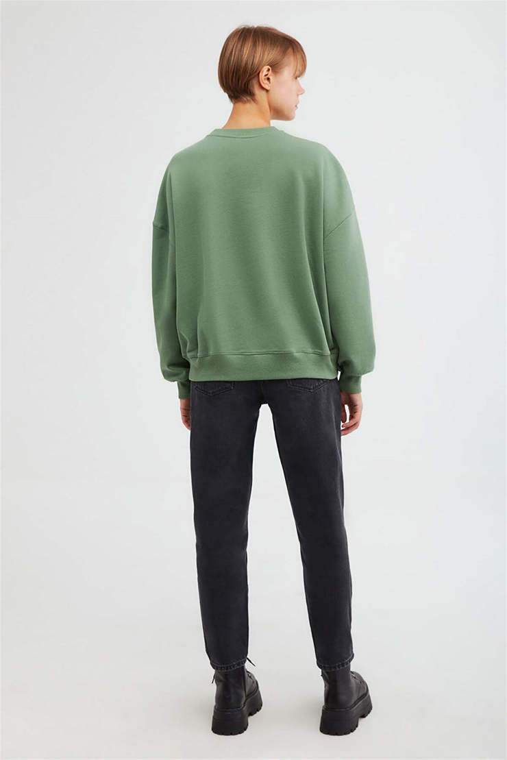 MAJ Örme Oversize Yeşil  Sweatshirt