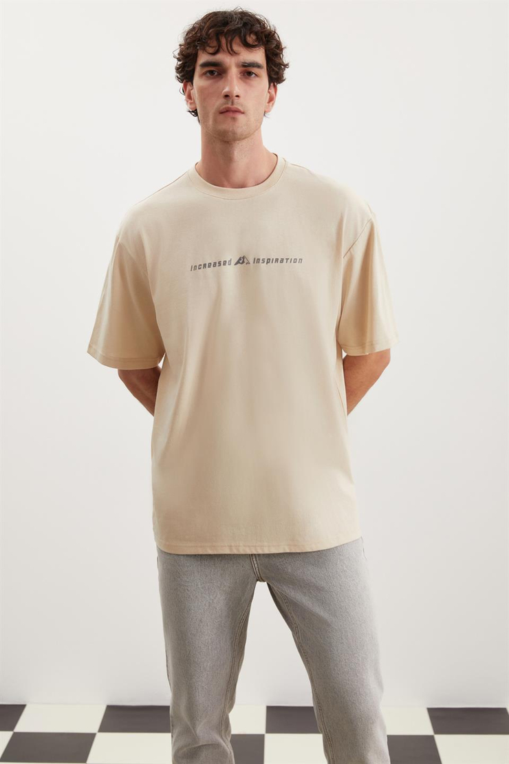 MANFRED Örme Relaxed Bej  T-Shirt