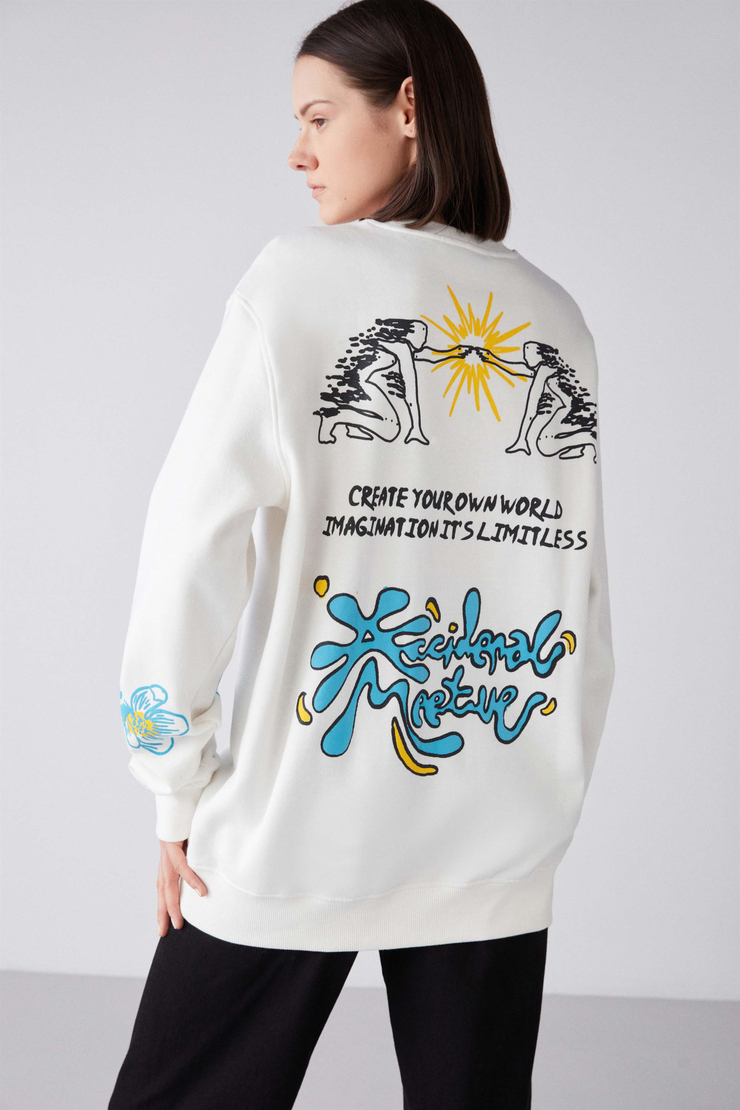 MARCELLA Örme Relaxed Ekru  Sweatshirt
