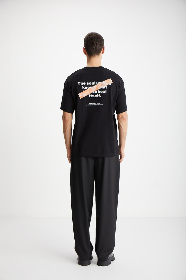 MARK  Oversize Siyah Tekli T-Shirt