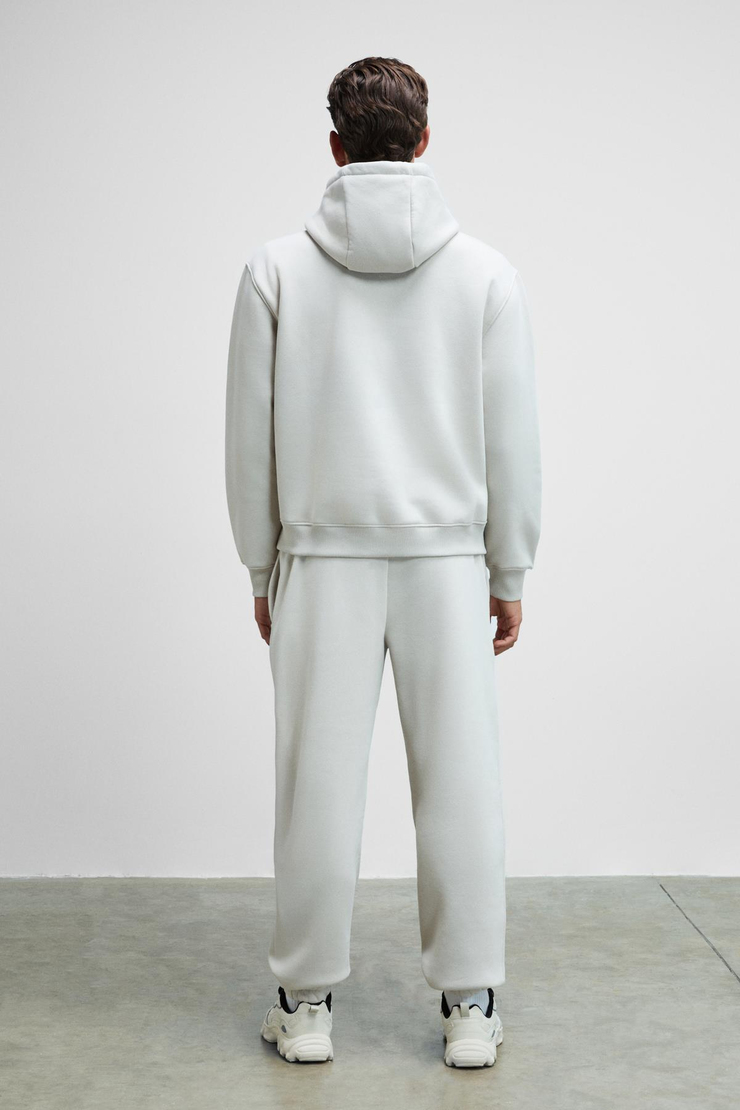MARSHALLHOODIE Erkek Pamuklu İçi Polarlı Nakışlı Relaxed Gri Eşofman Takımı