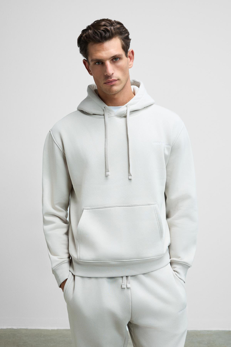MARSHALLHOODIE Erkek Pamuklu İçi Polarlı Nakışlı Relaxed Gri Eşofman Takımı