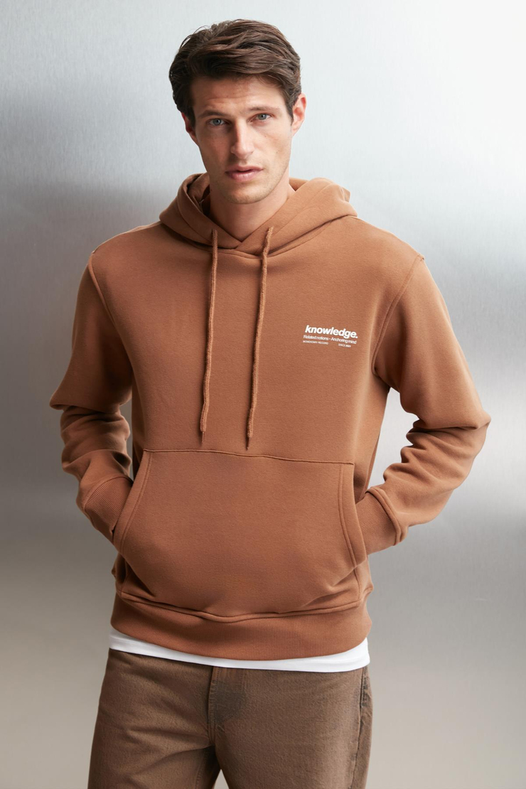 MARTEL  Oversize Açık Kahverengi Tekli Sweatshirt