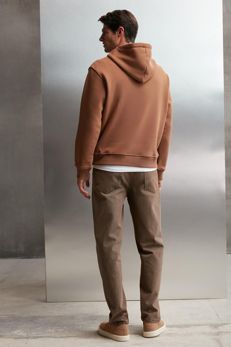 MARTEL  Oversize Açık Kahverengi Tekli Sweatshirt