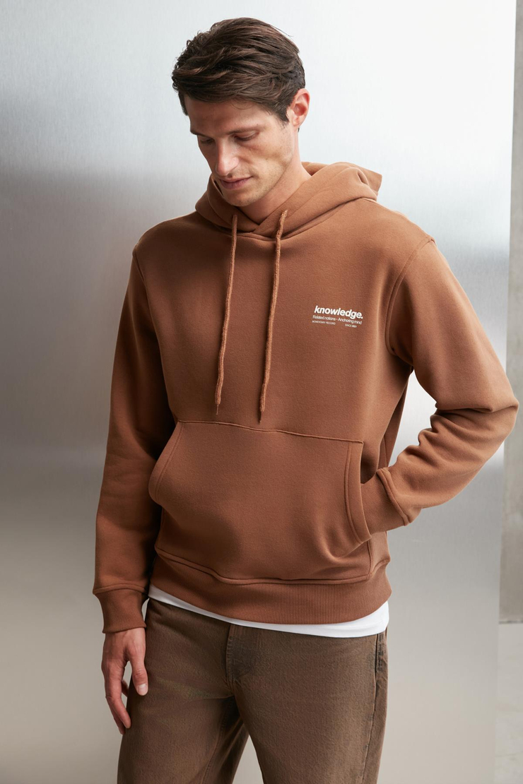MARTEL  Oversize Açık Kahverengi Tekli Sweatshirt