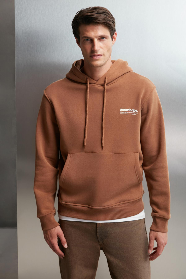MARTEL  Oversize Açık Kahverengi Tekli Sweatshirt