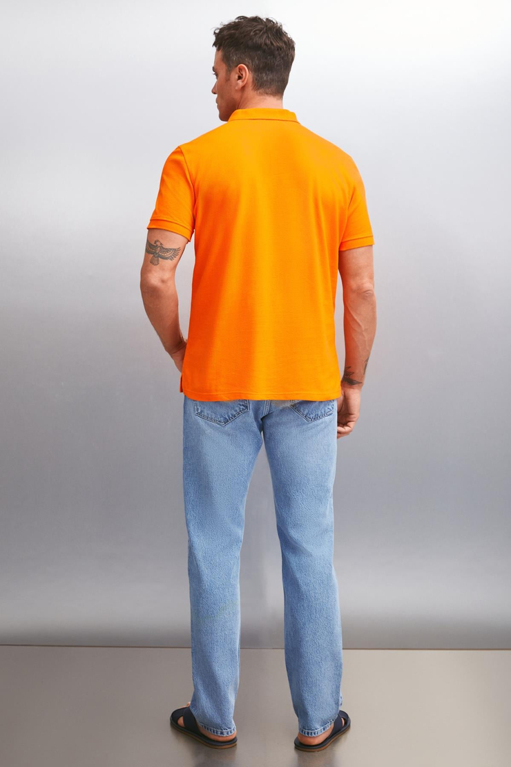 MATHEW  Regular Turuncu Tekli Polo Yaka T-shirt
