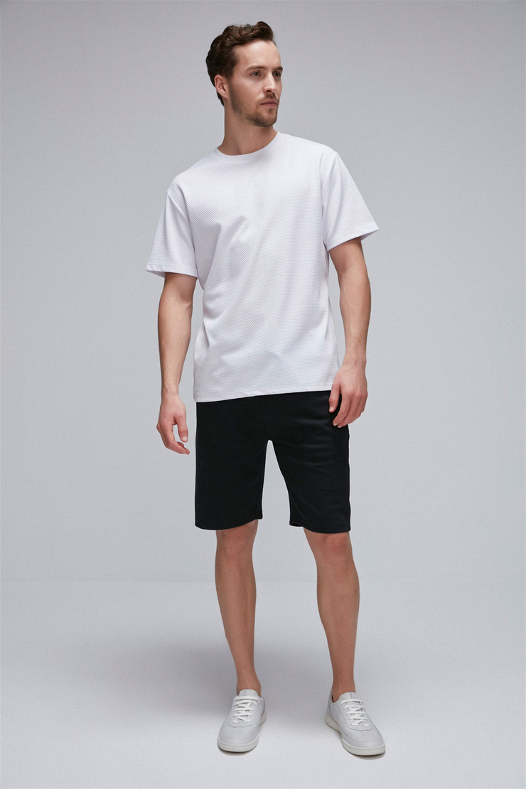 MAVERICK Erkek Beyaz Düz Renk Yuvarlak Yaka Comfort Fit T-Shirt