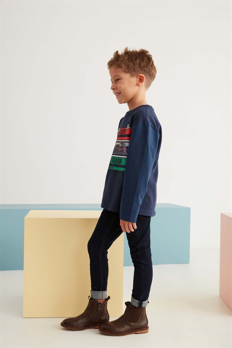 MAXIMO Örme Comfort Fit Lacivert  T-Shirt