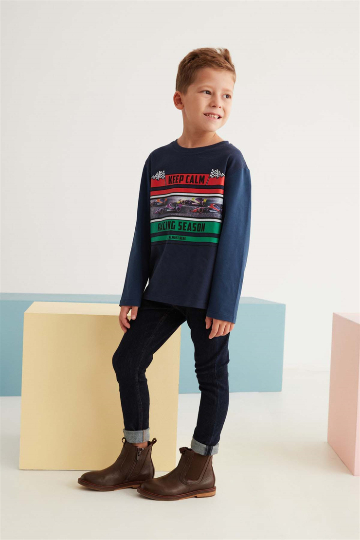MAXIMO Örme Comfort Fit Lacivert  T-Shirt