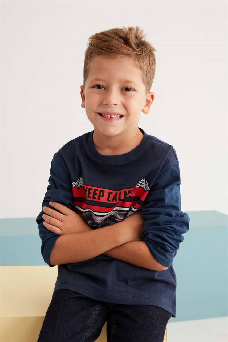 MAXIMO Örme Comfort Fit Lacivert  T-Shirt