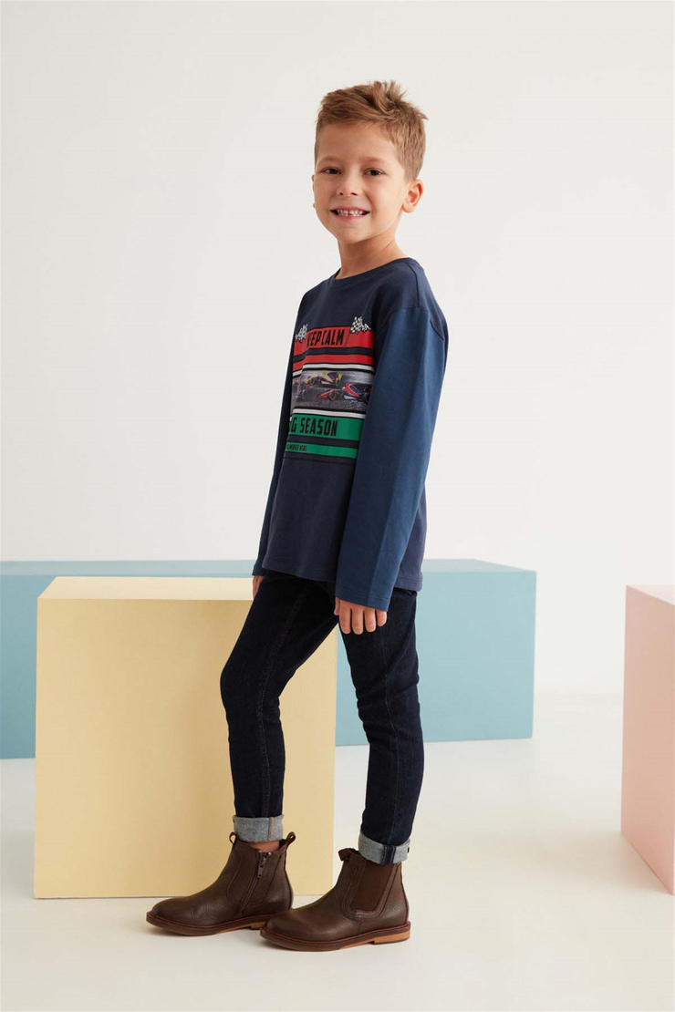 MAXIMO Örme Comfort Fit Lacivert  T-Shirt