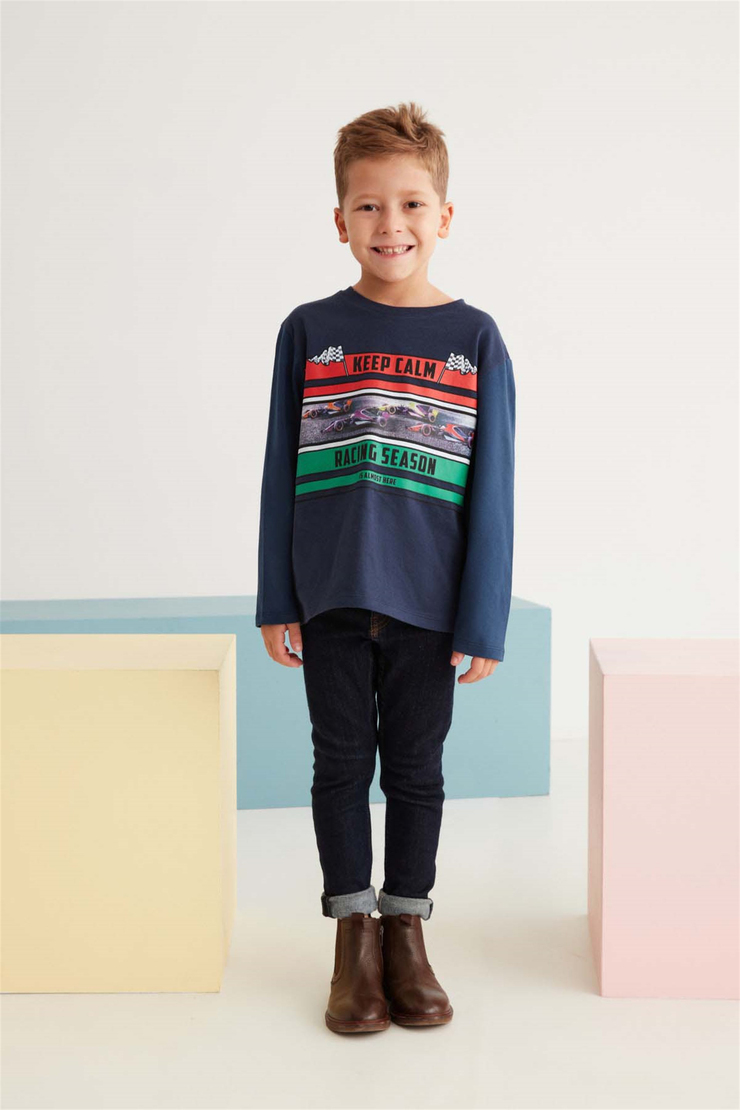 MAXIMO Örme Comfort Fit Lacivert  T-Shirt
