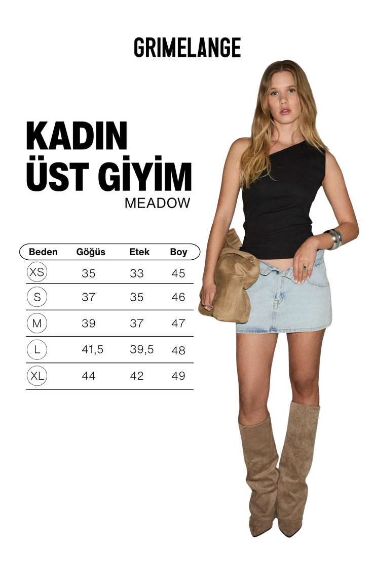 MEADOW Kadın Yumuşak Ve Esnek Kumaşlı Asimetrik Yakalı Tek Omuzu Açık Siyah Bluz