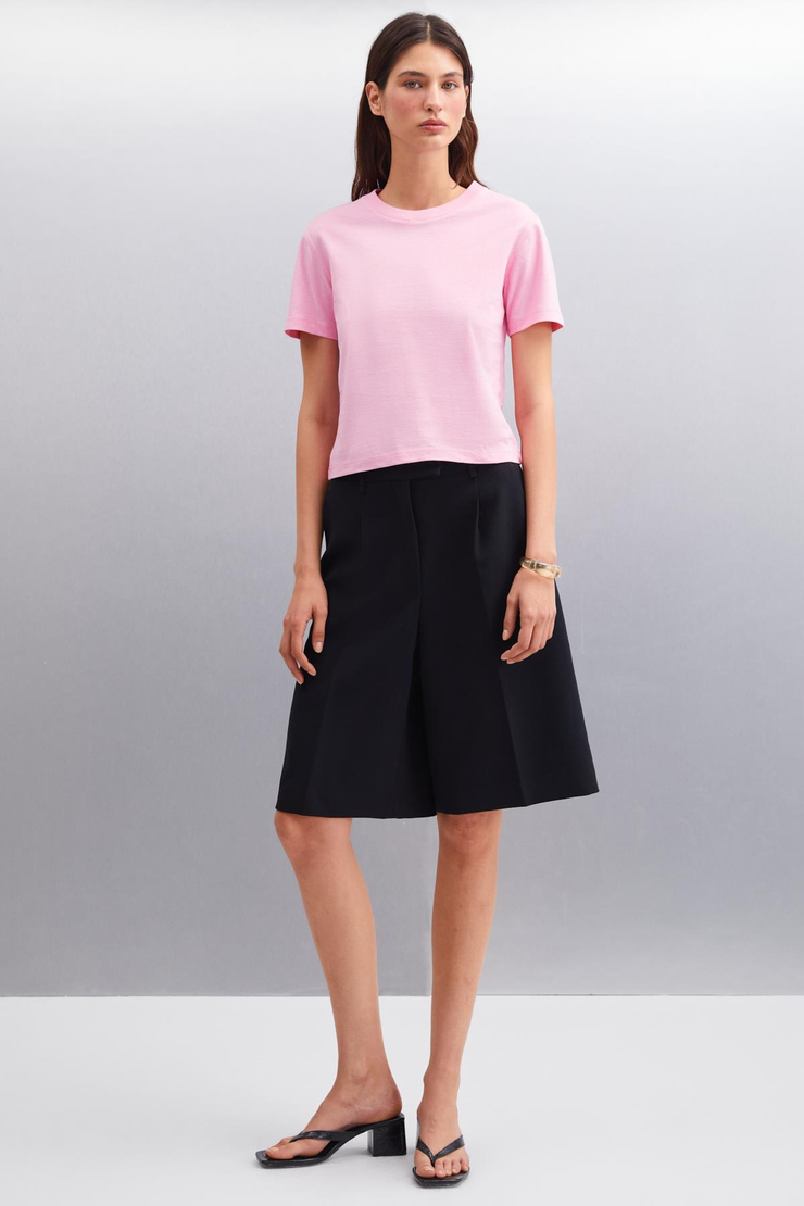 MELANY Basic Comfort Pembe Tekli T-Shirt
