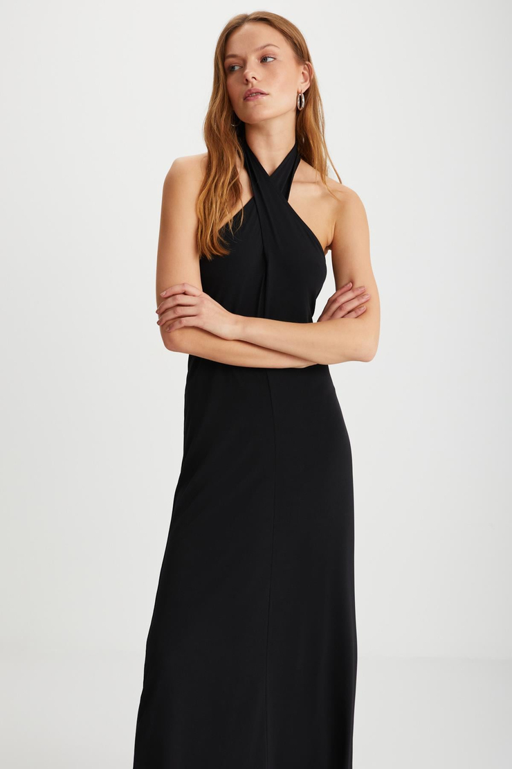 MELIORA  Relaxed Siyah Tekli Elbise