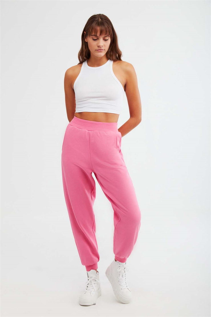 MIA Örme Comfort Fit Pembe  Eşofman Altı