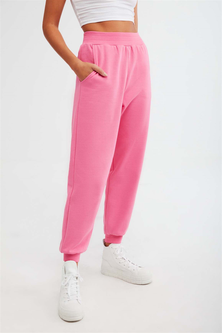 MIA Örme Comfort Fit Pembe  Eşofman Altı