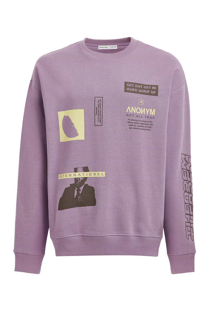 MIDTOWN Örme Oversize Lila  Sweatshirt