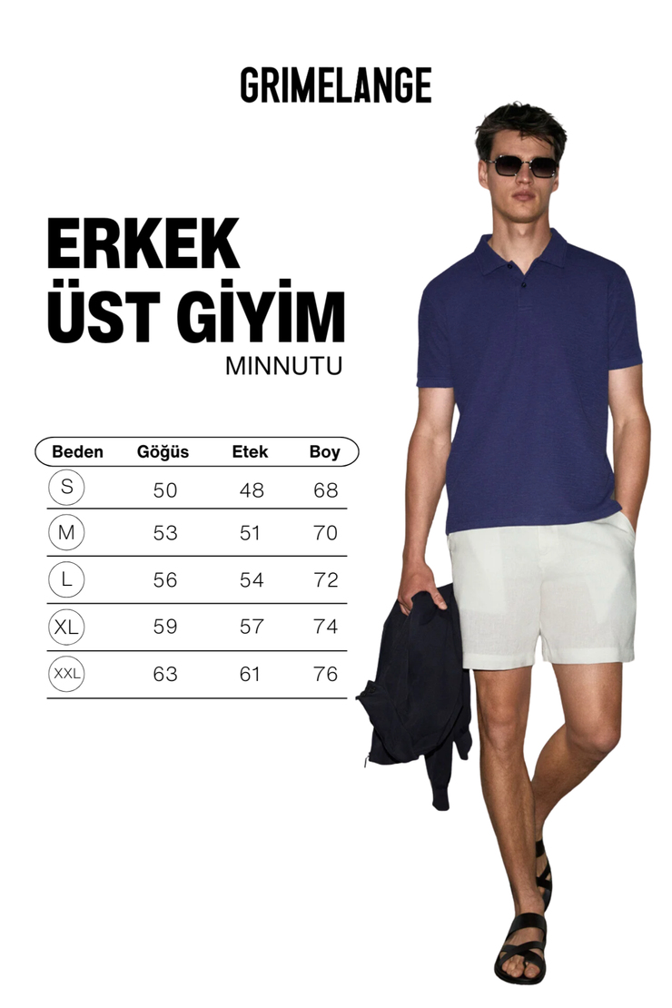 MINNUTU Erkek Organik Pamuklu Polo Yakalı Regular Fit Mor T-Shirt