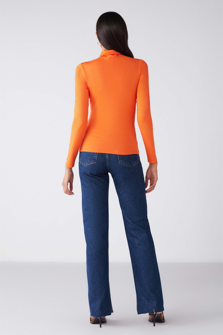 MISHA Örme Slim Fit Turuncu  Bluz