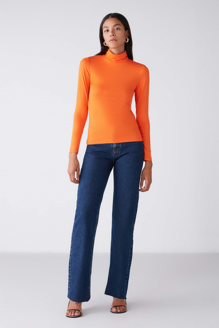 MISHA Örme Slim Fit Turuncu  Bluz