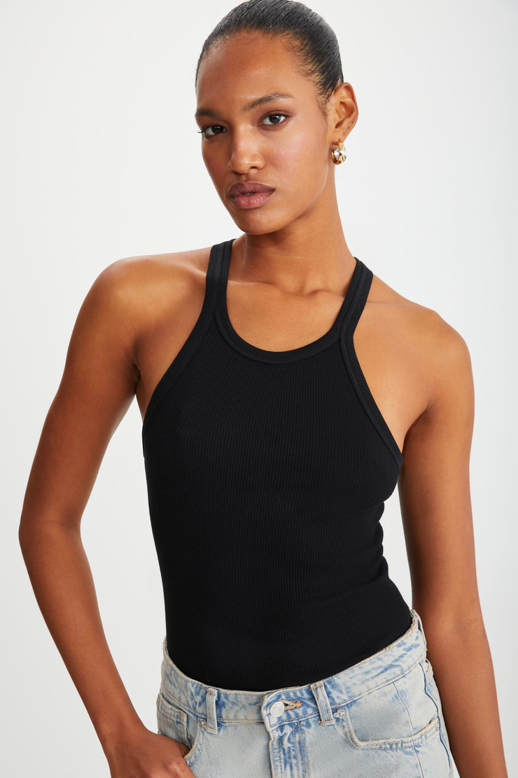 MISSY  Slim Siyah Tekli Body