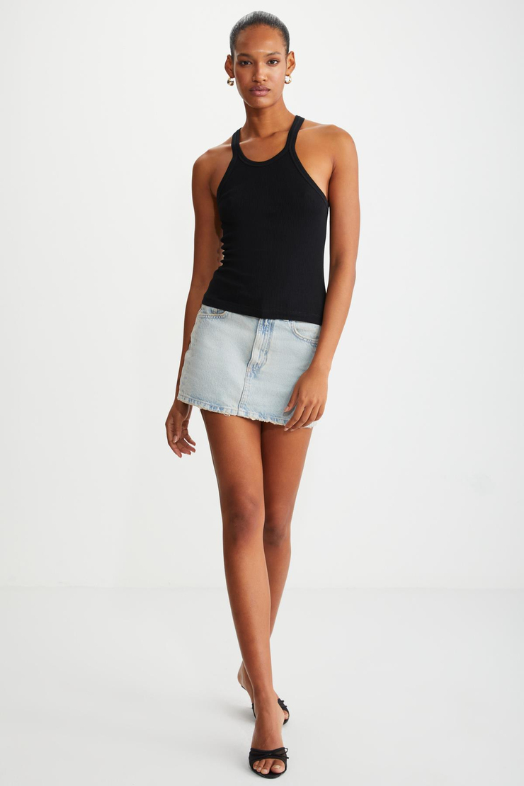 MISSY  Slim Siyah Tekli Body