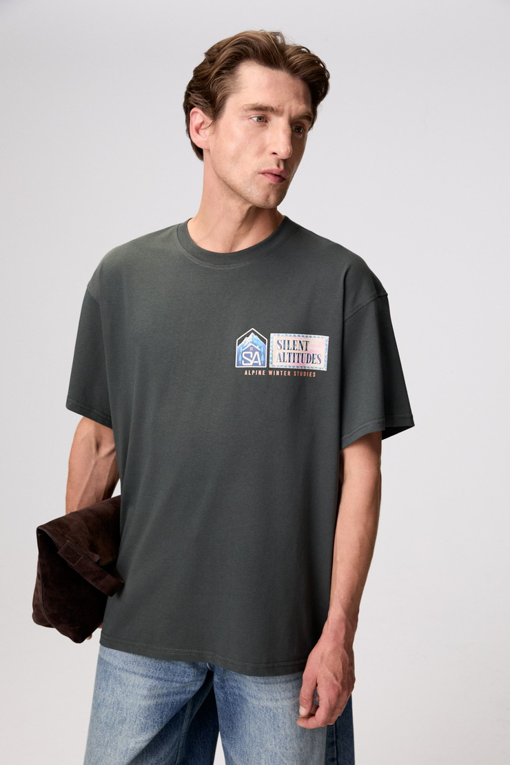 MONEDO Erkek Baskılı Yeşil T-Shirt